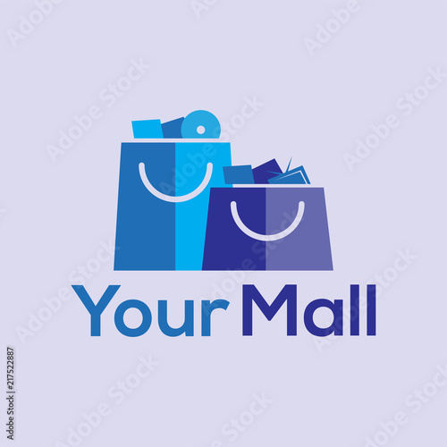 mall bag logo vector template