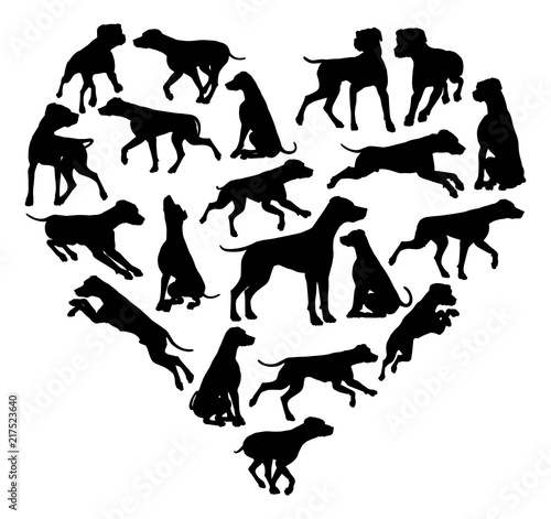 Dalmatian Dog Heart Silhouette Concept