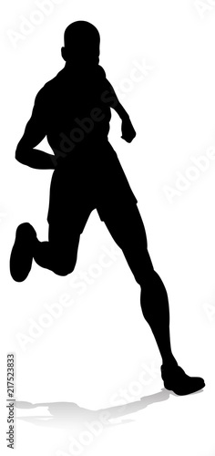 Runner Racing Track and Field Silhouette