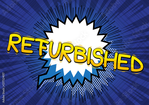 Refurbished - Comic book style word on abstract background.