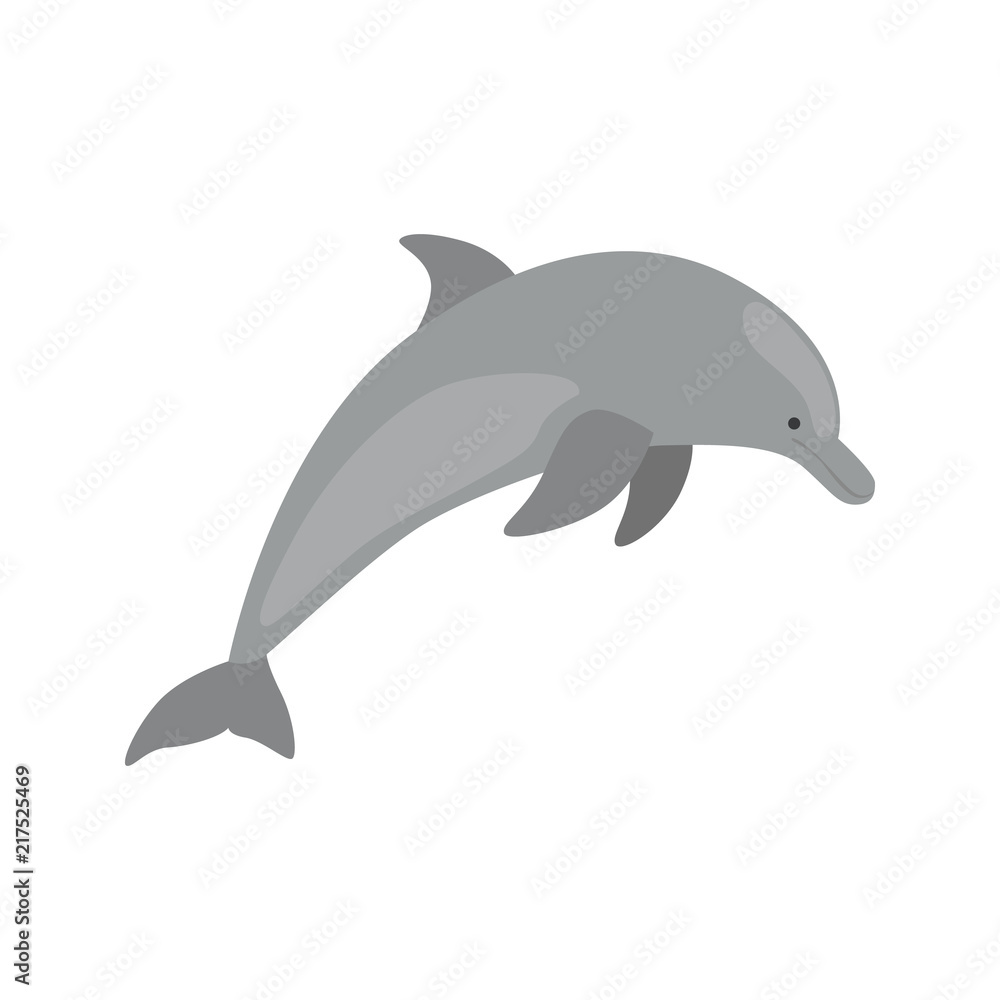 Fototapeta premium Dolphin color vector icon. Flat design
