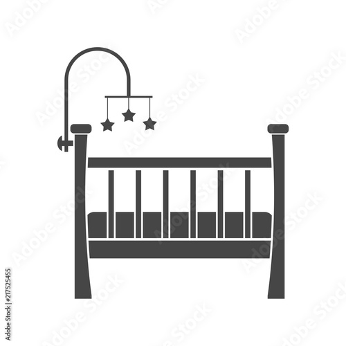 Baby Crib icon, Wooden Crib Stock Vector 