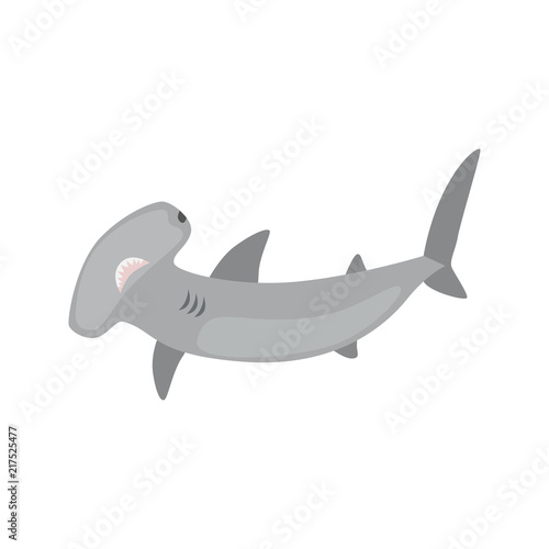 Shark hummer color vector icon. Flat design