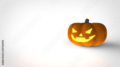 ジャックランタン　左コピースペース　白背景　4