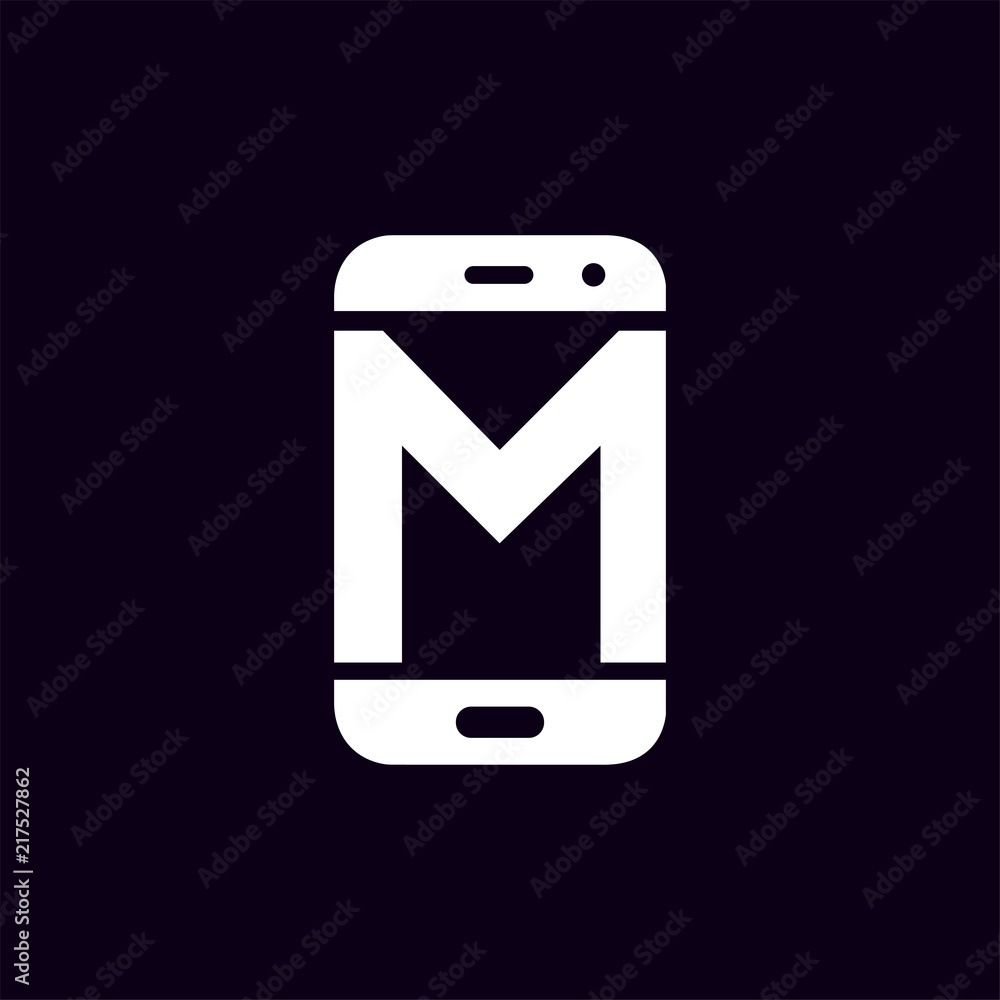 M Initial letter with Smart phone logo icon vector M Initial letter with Smart phone logo icon vector