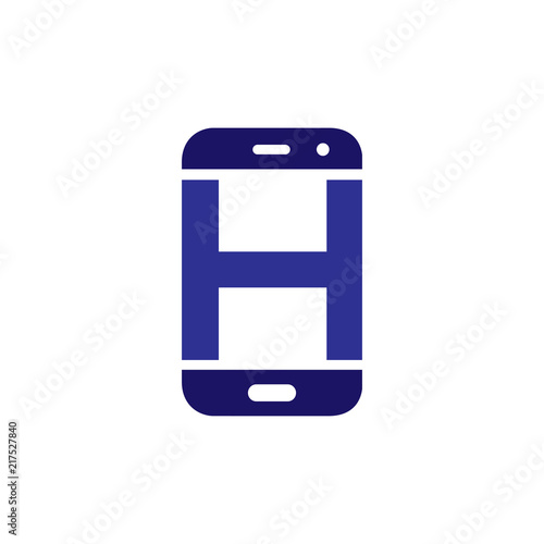 H Initial letter with Smart phone logo icon vector