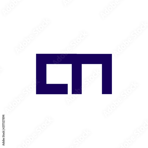 c n Initial Letter lowercase Linked logo icon vector