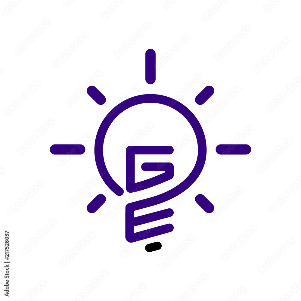 GE Initial Letter with creative bulb Logo vector element. Initial letter bulb Logo Template GE Initial Letter with creative bulb Logo vector element. Initial letter bulb Logo Template