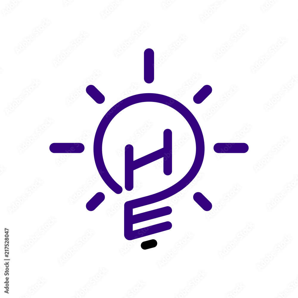 HE Initial Letter with creative bulb Logo vector element. Initial letter bulb Logo Template HE Initial Letter with creative bulb Logo vector element. Initial letter bulb Logo Template