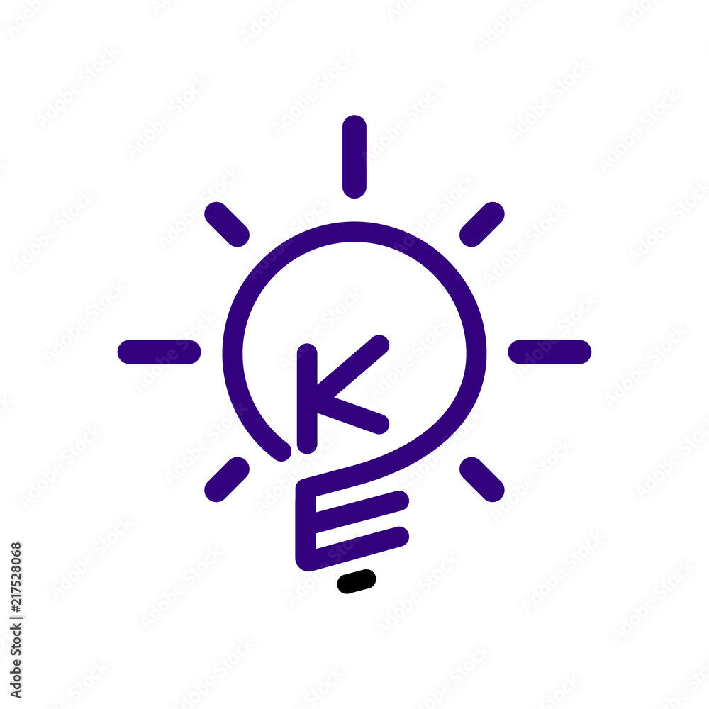 KE Initial Letter with creative bulb Logo vector element. Initial letter bulb Logo Template KE Initial Letter with creative bulb Logo vector element. Initial letter bulb Logo Template