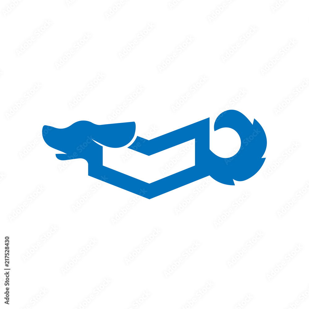 Dog with square logo icon vector, dog logo template Dog with square logo icon vector, dog logo template