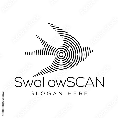 Swallow Scan Technology Logo vector Element. Animal Technology Logo Template