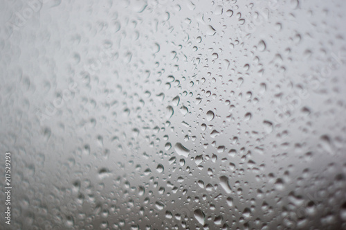 raindrops on the window glass, close up