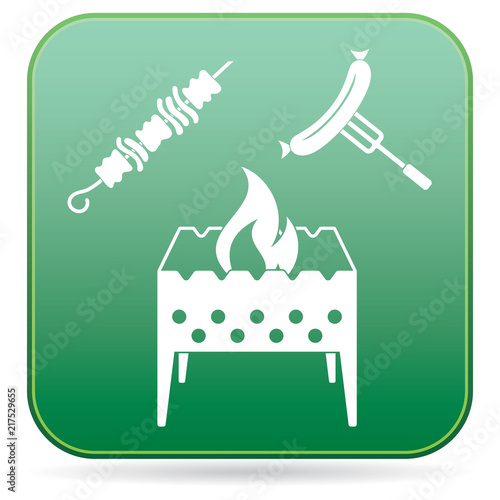 Brazier, kebab and sausage icon