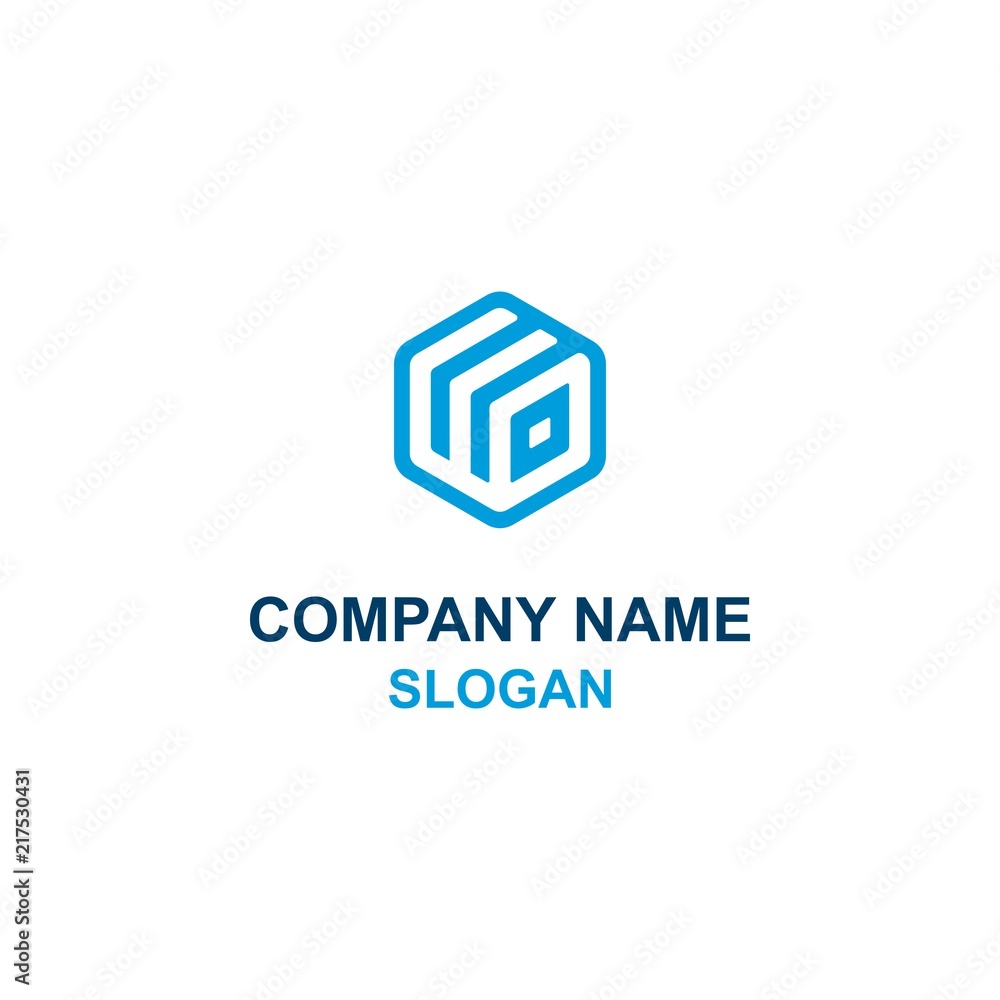 WD letter initial cube box logo. WD letter initial cube box logo.