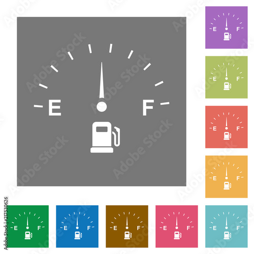Fuel indicator square flat icons