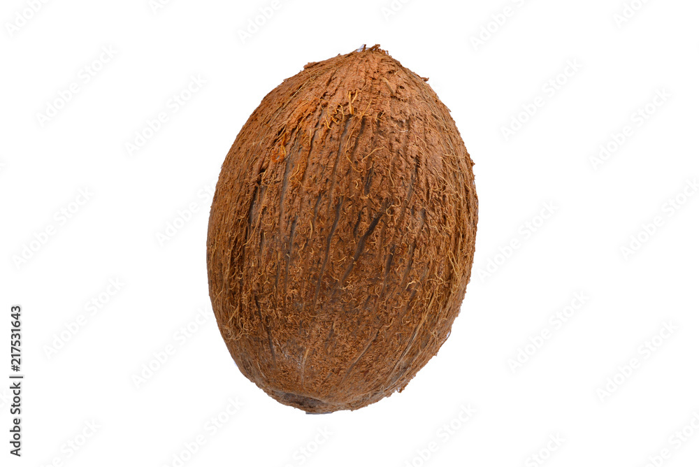 Coconut isolated on white background. Space for text or design. Coconut isolated on white background. Space for text or design.