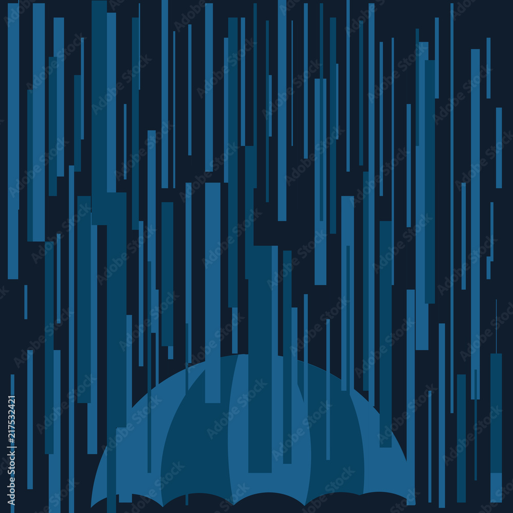 rain and umbrella vector illustration rain and umbrella vector illustration