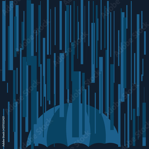 rain and umbrella vector illustration © jamorno