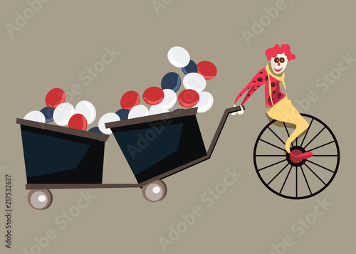 clown and balloon vector illustration  