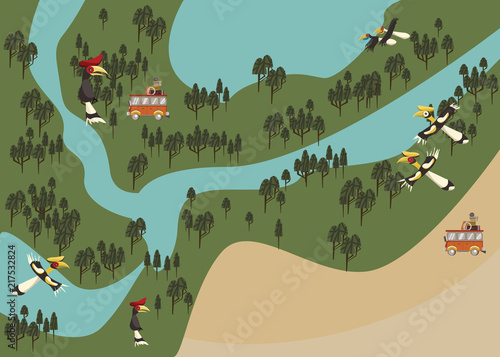 Fototapeta Naklejka Na Ścianę i Meble -  adventure maps vector illustration 