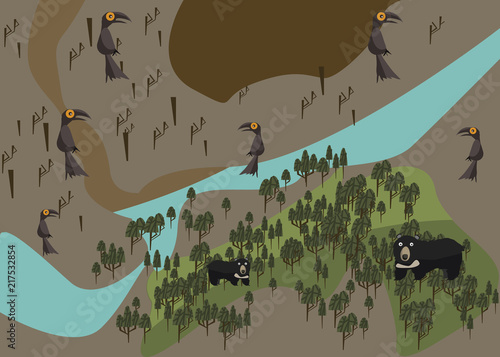 adventure maps vector illustration 