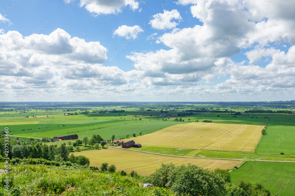 Naklejka premium Aerial view at rural country landscape