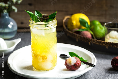 Lychee Lemonade with Basil