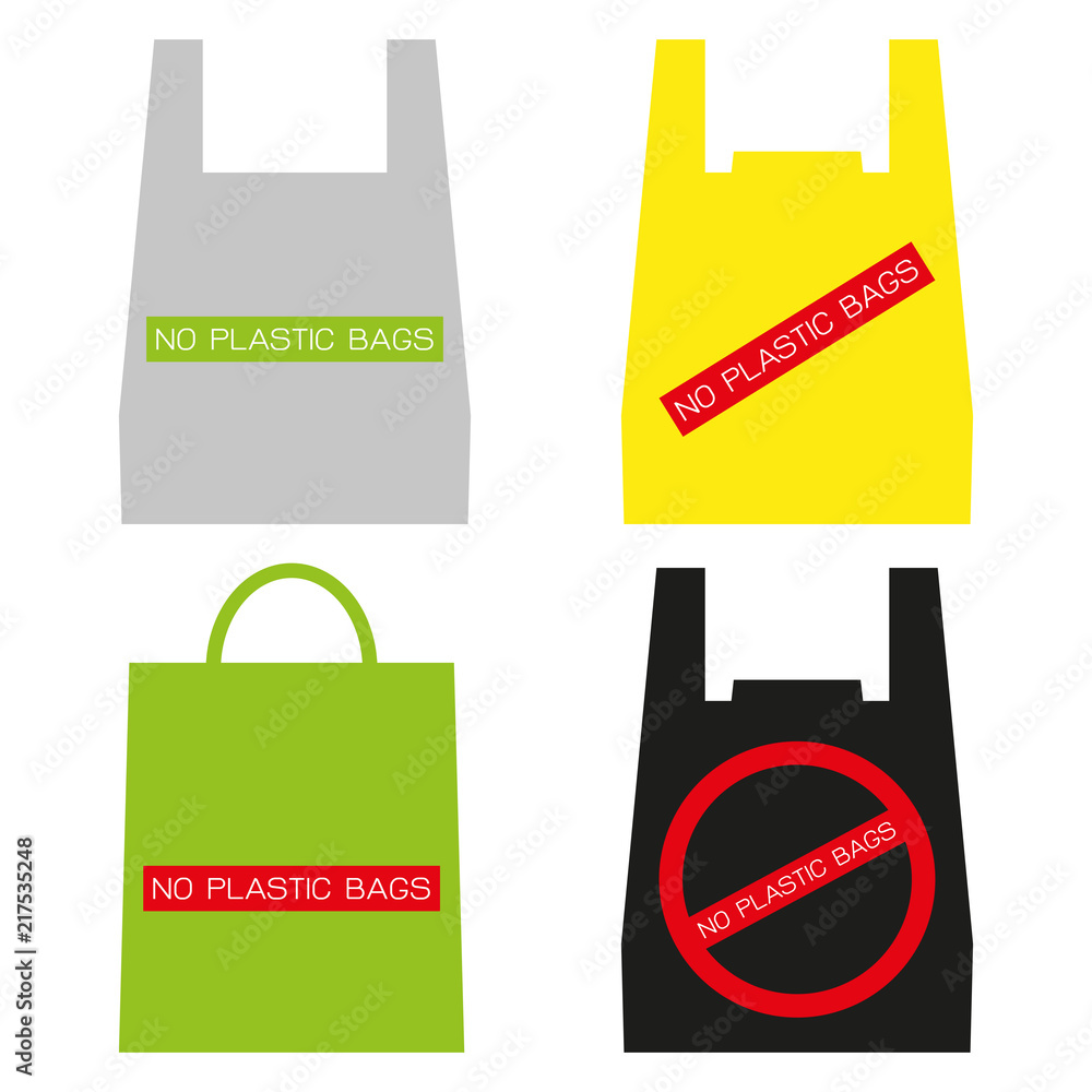Naklejka premium No plastic bags icon campaign