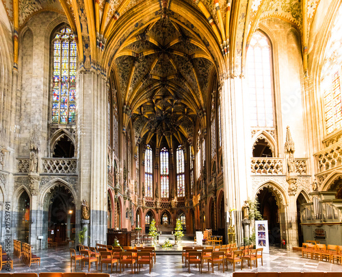 Interior of the Saint Jacques Church, Liege, Belgium photo