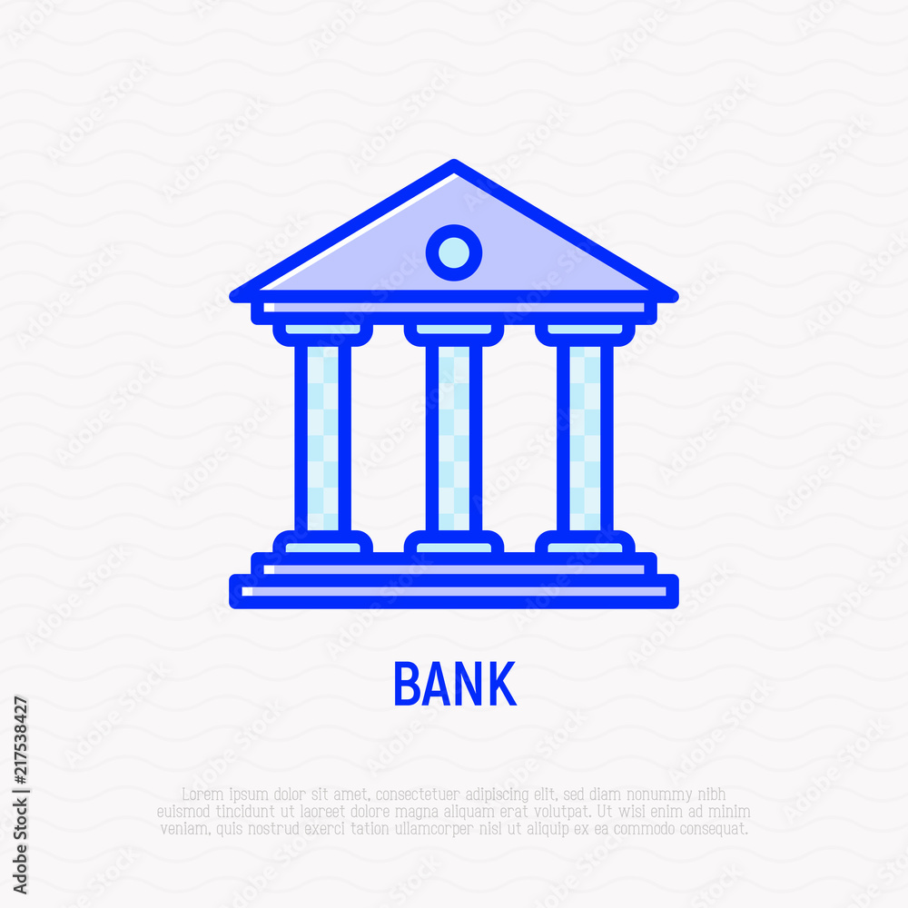 Bank thin line icon. Modern vector illustration. Bank thin line icon. Modern vector illustration.