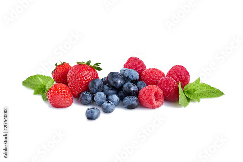 Fresh Berries Isolated on the White Background