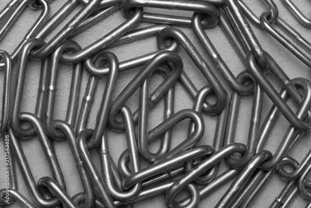 Metal chain on a concrete surface. Major links. Metal chain on a concrete surface. Major links.