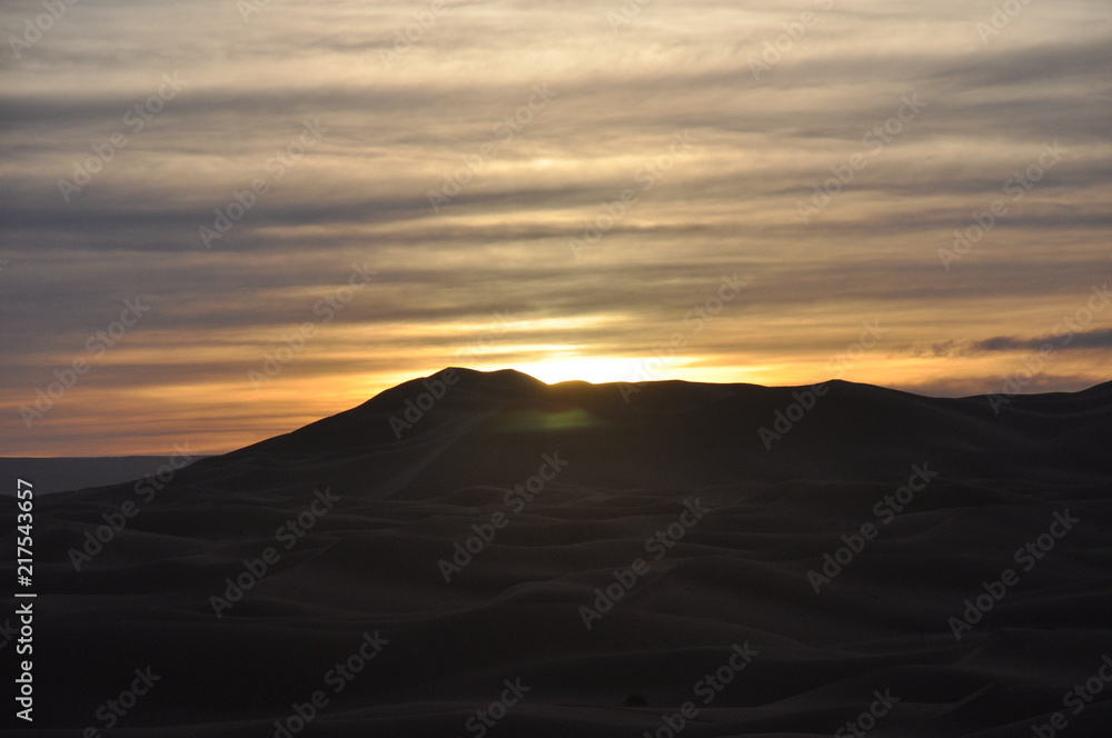 Sunrise in Marzoga desert, Marocco