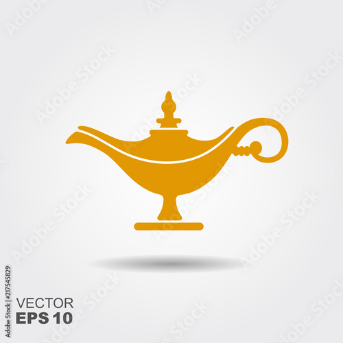 Middle East Oil Lamp. Vector flat icon