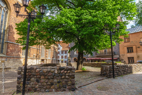 Fototapeta Naklejka Na Ścianę i Meble -  View in historic Old City, Riga, Latvia