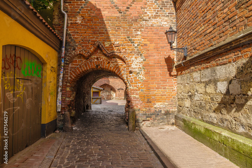 Fototapeta Naklejka Na Ścianę i Meble -  View in historic Old City, Riga, Latvia