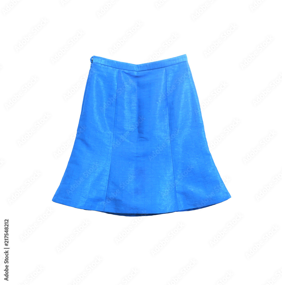 blue silk skirt isolated on white background blue silk skirt isolated on white background