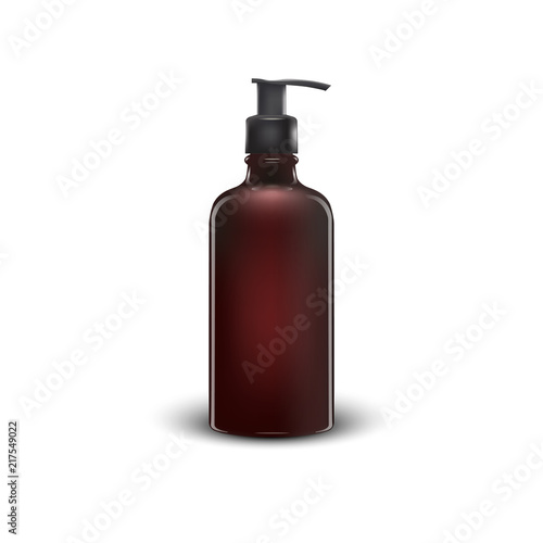 Soap, Lotion, Spa Cosmetics Container. Bottle Tube For Liquid Hair Shampoo. Skin Care. 3d Realistic Packaging Design Element. Vector Eps10