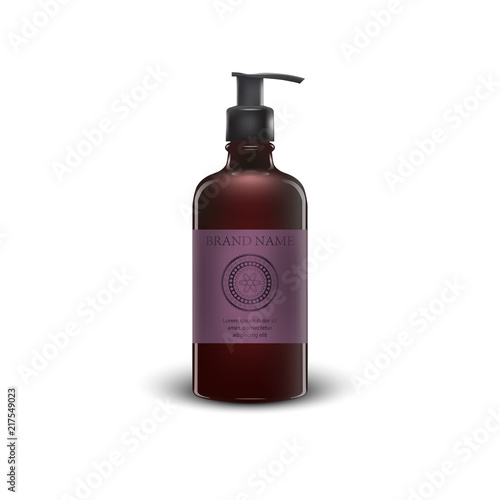 Soap, Lotion, Spa Cosmetics Container. Bottle Tube For Liquid Hair Shampoo. Skin Care. 3d Realistic Packaging Design Element. Vector Eps10