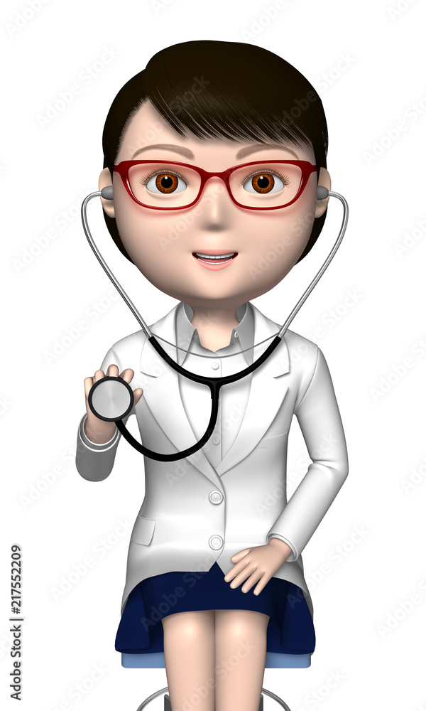 医師 女性 30代 聴診器 Stock Illustration Adobe Stock
