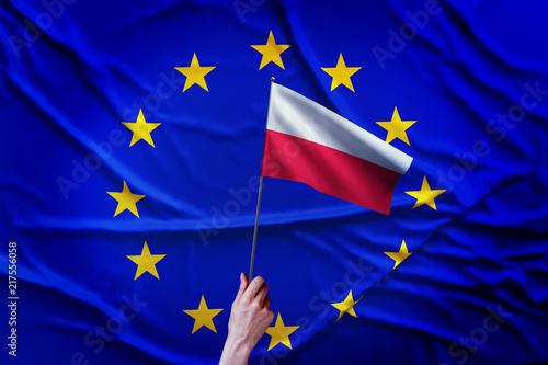 Poland  Flag - European Union Flag photo