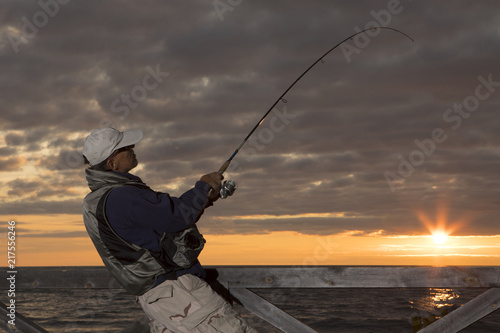 Sunchaser. Fishing. Spinning at sunset.