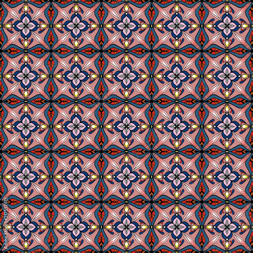 Seamless ornamental patterns geometric design for background texture.