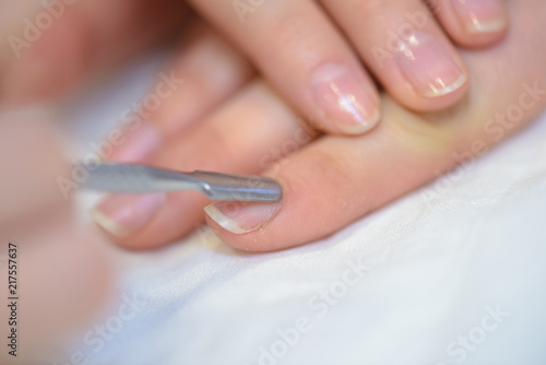 nail treatment close-up