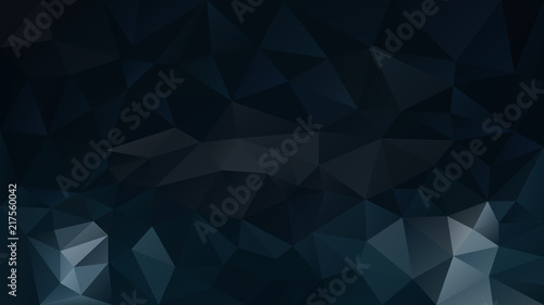 vector abstract irregular polygonal background - triangle low poly pattern - dark deep blue, indigo, petroleum and ink black color