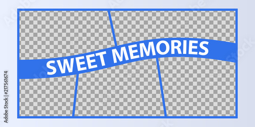 Collage of photo frames vector illustration, background