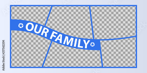 Collage of photo frames vector illustration, background