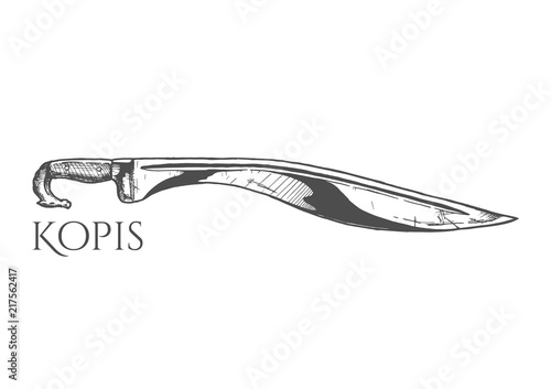 illustration of kopis sword