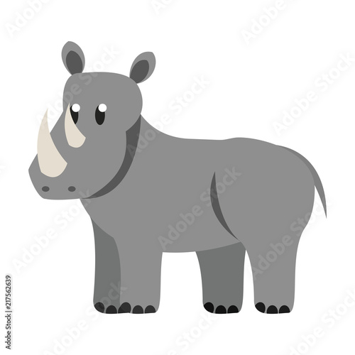 Fototapeta Naklejka Na Ścianę i Meble -  Rhino wild animal vector illustration graphic design